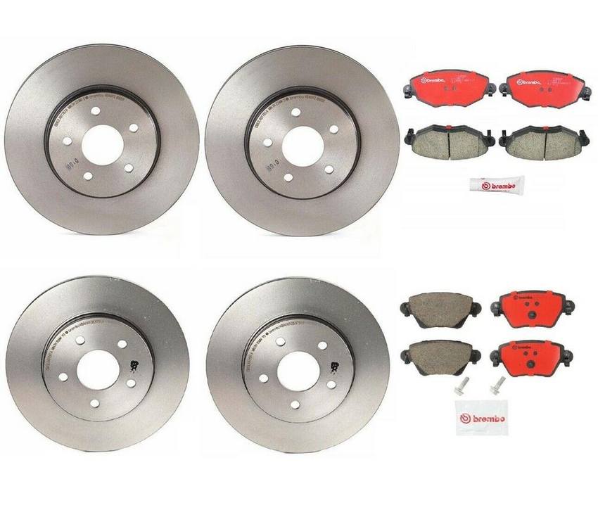 Jaguar Brembo Brakes Kit - Pads &  Rotors Front and Rear (300mm/280mm) (Ceramic) C2S52091 - Brembo 1639884KIT